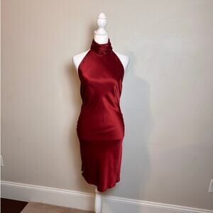 Silk Maison Halter Neck Silk Mini Cocktail Dress - Size S
